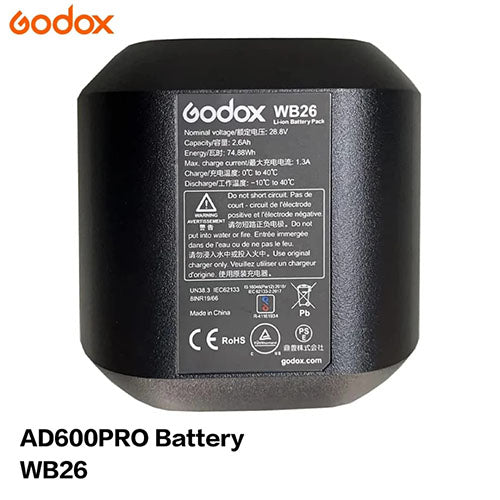 🔋 Godox WB26 Battery for AD600Pro – 28.8V 2.6Ah 74.88Wh Rechargeable Li-Ion Battery