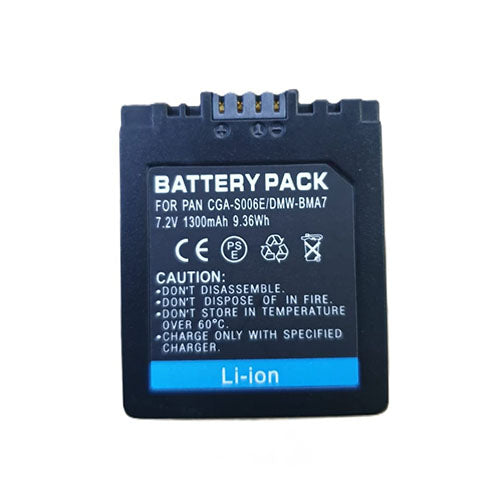 Battery Pack for Panasonic CGA-S006E (7.4V, 1300mAh, 9.36Wh)