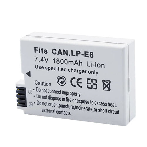 LP-E8 Battery Pack – Rechargeable Lithium-Ion Battery for Canon EOS DSLR Cameras