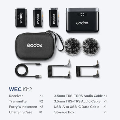 Godox WEC Wireless Microphone System (2 Transmitters, 1 Receiver) – Professional Audio for Content Creators